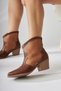 Sevala Tan Embroidered Transparent Detailed Western Women's Summer Boots Special Offer Product - 8