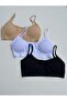 3-Piece Young Girls' Training Bra with Rope Straps and Pads Half Singlet Bustier - Dondeza & Tutku Sales Store - 3