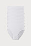 Women's White 6 Pack Modal High Waist Slip Panties 1955