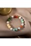 Pearl-Orange Aventurine-Amazonite-Jade-Calcite Natural Stone Silver Bracelet - 16-17cm - 4