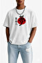 Free Man Printed Oversize White T-shirt