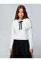 Pearl Embellished Knitwear Sweater Shawl Collar Ribbon Detailed Knitwear - 3