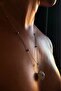 Pink agate natural stone steel necklace | planet series - 4