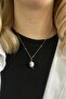 Pink agate natural stone steel necklace | planet series - 2