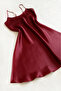 Burgundy Satin Nightgown - 4
