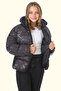 Girls black detachable Hooded water and windproof winter puffer jacket with pocket coat & coat & parka