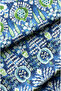 Blue Modern Patterned Digital Printed Fabric. Cotton Lining Upholstery Fabric - 3