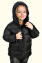 Girl's Black Fleece Hooded Waterproof Windproof Inflatable Winter Coat & Coat - 2