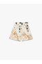 Linen Blend Pocket Patterned Floral Short Shorts - 4
