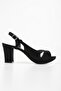 Women's Rilsa Black Glitter Platform Heeled Shoes - 2