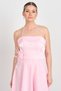 Women's Halter Neck Floral Detailed Midi Evening Dress 4576 Pink - 3