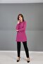 O-Neck Long Sleeve Blouse-Fuchsia - 7