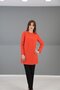 O-Neck Long Sleeve Blouse-Orange - 8