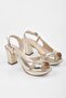 Women's Rilsa Gold Shiny Platform Heeled Shoes