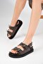 Misha Anthracite Double Buckle Women's Sandals - 3