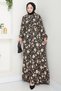 Shadow Flower Pattern Black Viscose Dress