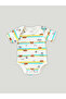 Unisex Organic Cotton Lizard, Lighthouse, Elephant & Car printed Onesie: Pack of 4 - 2