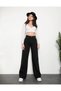 Lenithra Women's High Waist Black Palazzo Wide Leg Loose Denim Jean Without Lycra - 6