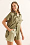 Women's Khaki Bat Viscose Shirt Gml-19000617 - 4