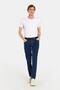 بنطلون جينز رجالي بقصة عادية قابل للغسل والتنعيم، بقصة مستقيمة وواسعة من الأسفل، لون أزرق داكن - 3