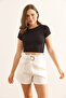 Women's Black White 2 Pack Crop Stretchy Blouse Blz-19003023 - 6