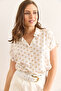 Women's Gold Polka Dot Bat Viscose Shirt Gml-19000617 - 4