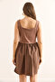 Women's Brown Top Sandy Bottom Parachute Mini Dress Elb-19002448 - 6