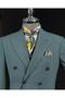 Italian Style S Slim Fit K Double-Breasted Jacket Pants Suit Green T14118 - 5