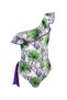 One Shoulder Tropical Print Side Cut-Out Detail 50Uv Girls Swimsuit by Nessi Byrd