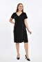 Stone Strip on the Front Plus Size Dress - 3