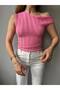 Bürümcük Seersucker Ultra Stretch Fabric One Shoulder Low Blouse