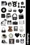 3-Piece Black Collection Vintage Sticker Agenda, Diary, Planner, Bullet Journal, Scrapbook - 3