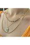 Colored Stone Triple Necklace (Colored Necklace Brand Equivalent Stone Necklace Dorika Triple Necklace) - 2