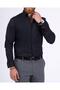 Italian Style Slim Fit Stand Collar Double Cuff Men's Shirt Black T11954