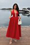 Women's White Bust Low-Cut Ribbon Detail Halter Corset Dress - 6