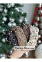 Luxury Metallic Stud Stone Pearl Processing Motif Denim Fabric Thick Knot Women's Crown Brown Wide Crown - 4