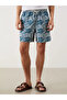 Lcw Swimwear Green Short Length Patterned Men's Swim Shorts - 2