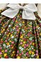 Girl's Grass Green Flowered Ruffle Strap Salopet Dress (Made from 100% Cotton Fabric.) - 6
