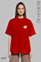 Women's Crew Neck Seashell Printed Cotton Oversize Short Sleeve T-Shirt