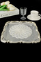 Luxurious Cast Iron Rose Figured Stainless Steel Tea, Coffee, Cake, Presentation Tray – Non-Tarnishing Elegance - 4