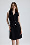 Lined Sleeveless Hurrem Long Jacket Dress |   Ckt35288 Black - Black - 7