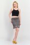 Women Floral Print Mini Skirt, Black - 4