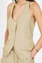 Linen Blend Halter Neck Backless Vest - 7