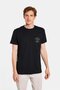 Men's Slim Fit Slim Fit 100% Cotton Soft Texture Printed Black Crew Neck T-Shirt - 2