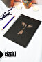A5 Guitar Themed Black Kraft Cover Notebook - Lined Notebook - 60 Sheets (120 Pages) 15X21 cm