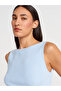 10764 Boat Neck Ribbed Knitwear Blouse-Blue - 3
