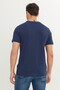 Regular Fit Regular Cut Crew Neck Cotton Navy Blue T-Shirt - 5