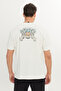 100% Cotton Relaxed Fit Wide Cut Crew Neck Off White Big Logo T-Shirt - 5