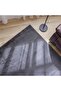 Plush Solid Soft Fur Rug Polyester Area Rug Floor Covering L230xW160cm-Dark Grey