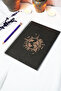 A5 World Themed Black Kraft Cover Notebook - Unlined Notebook - 60 Sheets (120 Pages) 15X21 cm